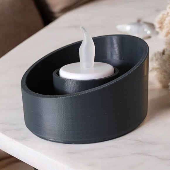 Modern Beveled Tealight Candle Holder w/LED Tea Light Multi-Color - Picture 7 of 15
